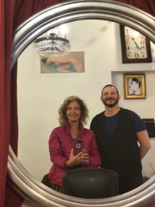 Aysha Griffin with Stefan Cillavi, hair stylist Rome.